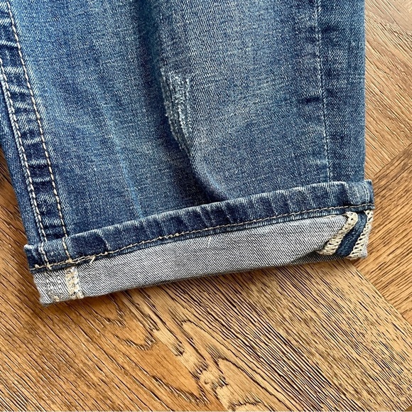 Seven7 Rolled Cuff Medium Wash Denim Blue Jean Shorts 10 - Picture 4 of 7